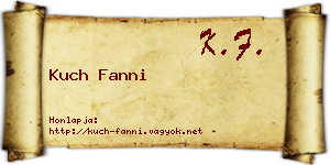 Kuch Fanni névjegykártya